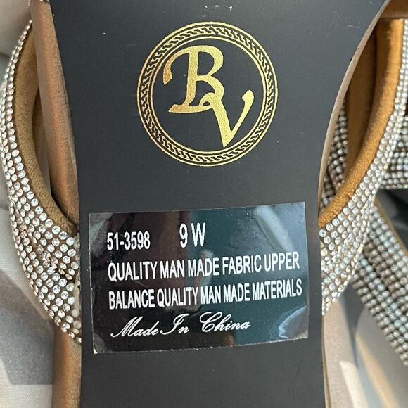 Bella Vita Carmen Heeled Slip-On Sandals Metallic Bronze Suede Block Heel 9 Wide - Picture 9 of 14